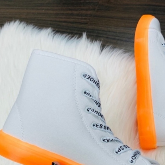 Flash sale Weeboo White Orange high top sneakers - Picture 3 of 9